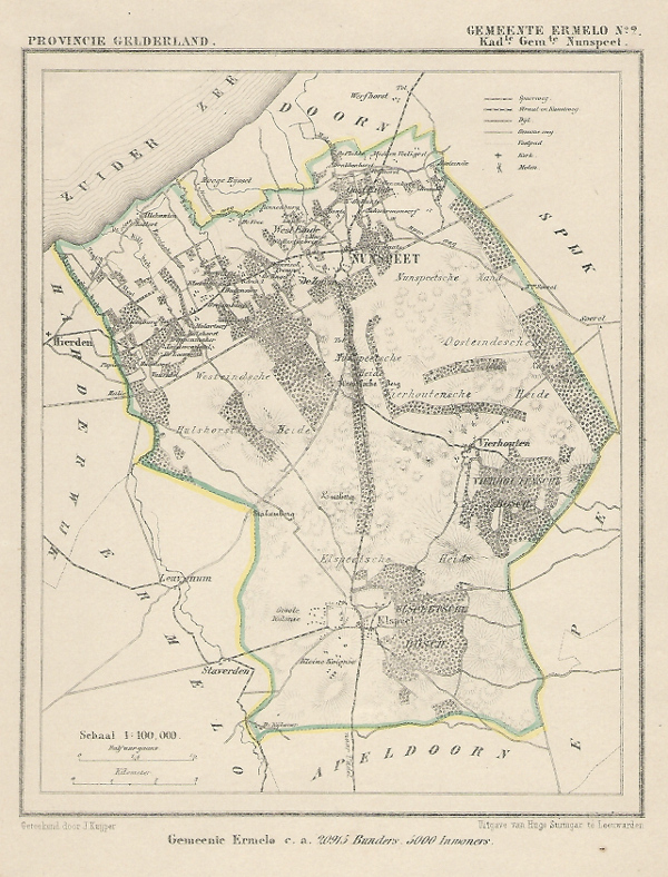 afbeelding van Kuyperkaart Ermelo (Kad gem Nunspeet) van Kuyper (Kuijper)