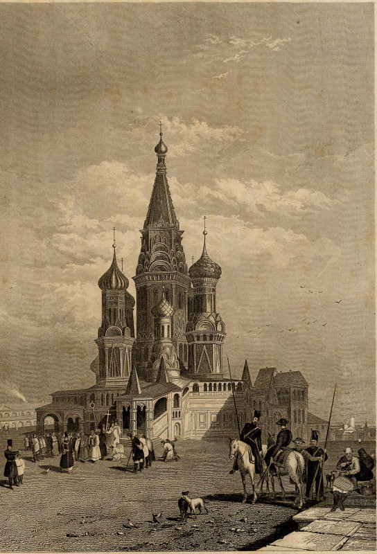 afbeelding van prent Die Cathedrale Wassili Blaggenoi in Moskau van nn (Moscow, Moskau, Moskou)