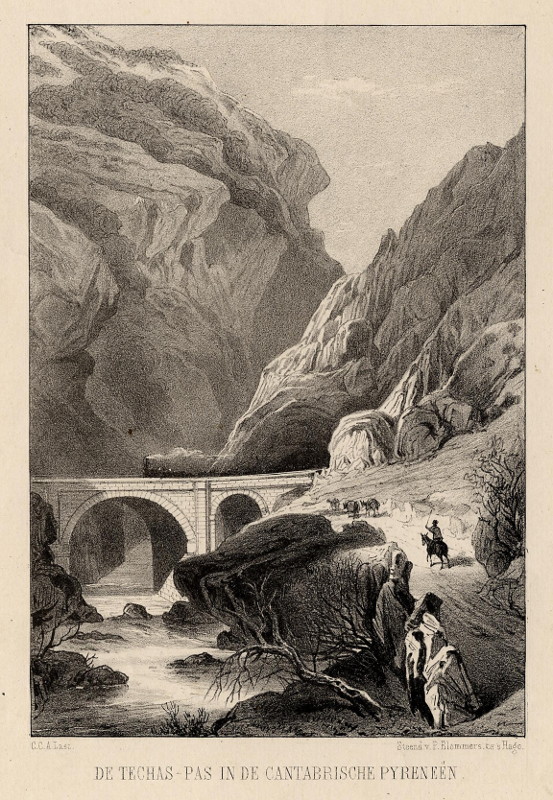 afbeelding van prent De Techas-pas in de Cantabrische Pyreneën van C.C.A. Last (Cantabrie)