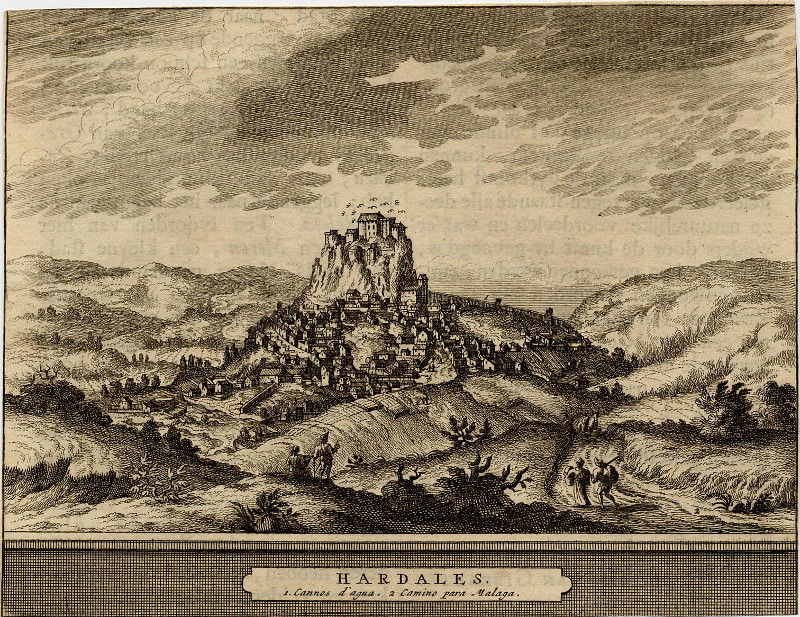 afbeelding van prent Hardales 1. Cannos d´agua. 2. Camino para Malaga van Pieter van der Aa (Ardales)