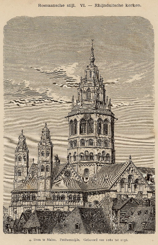 afbeelding van prent Dom te Mainz, Zuidwestzijde van Lambris (Mainz)