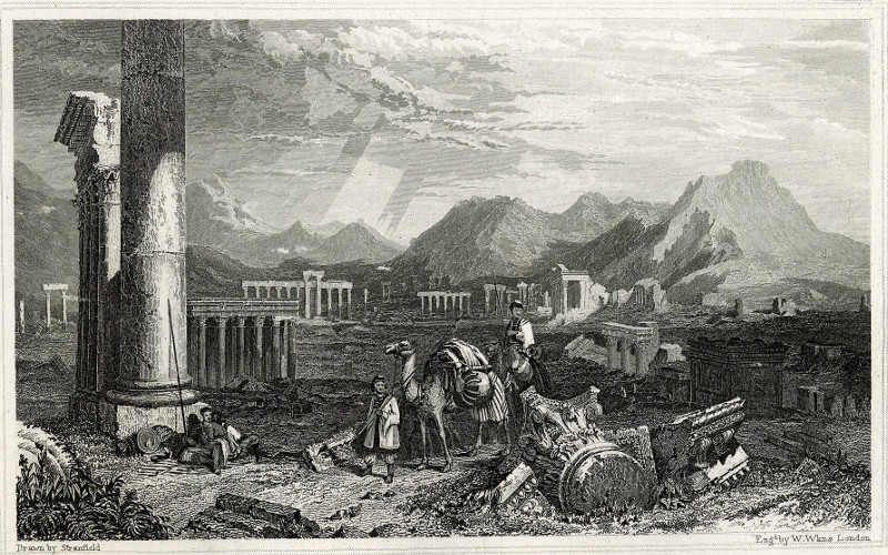 afbeelding van prent Ruinen von Palmera (Thadmor) in der Wuste in Syrien van Stranfield, W. Wilkens, London (Palmyra, Thadmor)