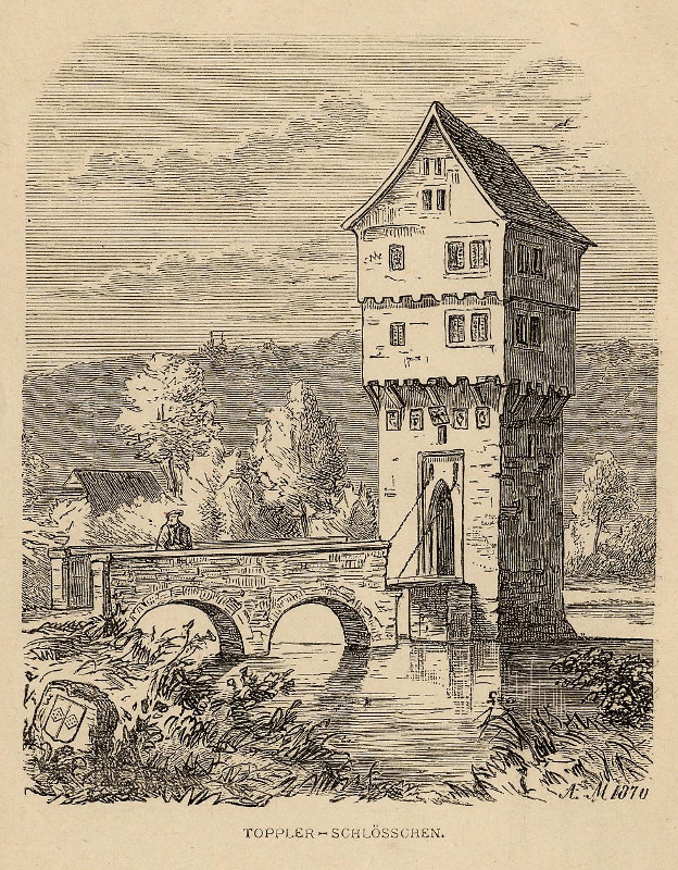 afbeelding van prent Toppler-Schlosschen van A.M. (Rothenburg ob der Tauber)