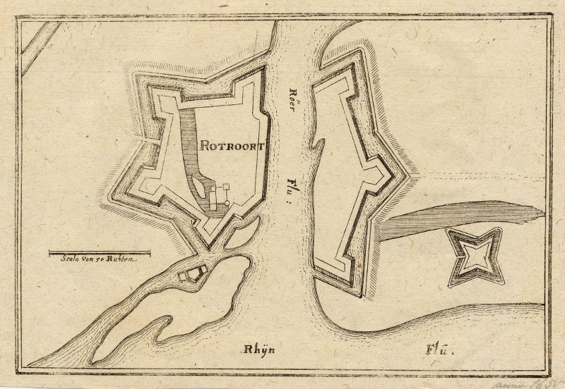 afbeelding van plattegrond Rotroort van Caspar Merian (Ruhrort)