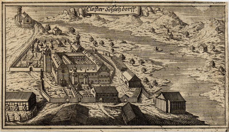 afbeelding van prent Closter Schlehdorff van Klaus, Ertl (Schlehdorf)