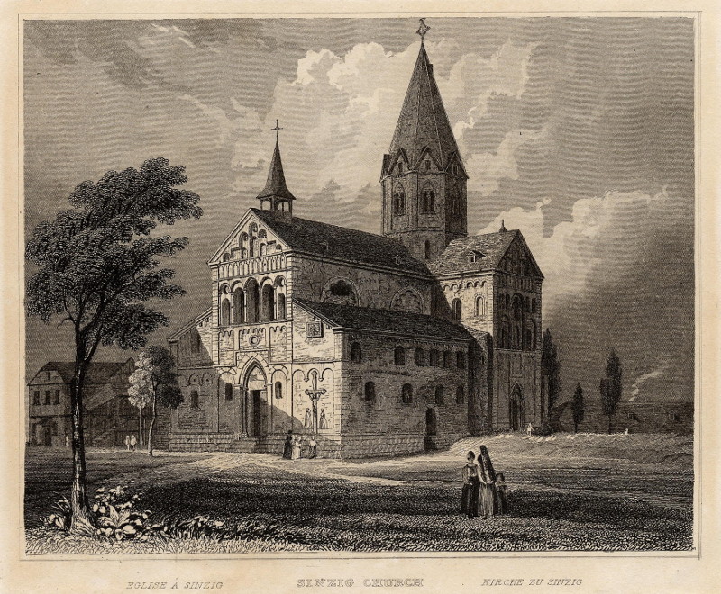afbeelding van prent Sinzig church van W. Tombleson (Sinzig)