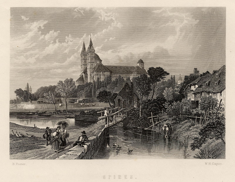 afbeelding van prent Spires, Speier van B. Foster, W.H. Capon (Speyer, Spiers)