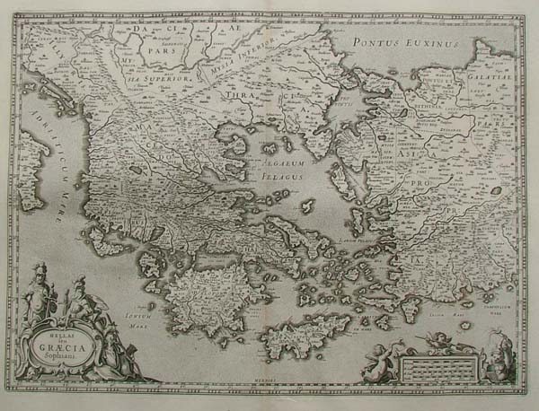 afbeelding van kaart Hellas seu Graecia Sophiani van Papierformaat is 66 X 54 cm\r\nKoeman: Ja-10-26