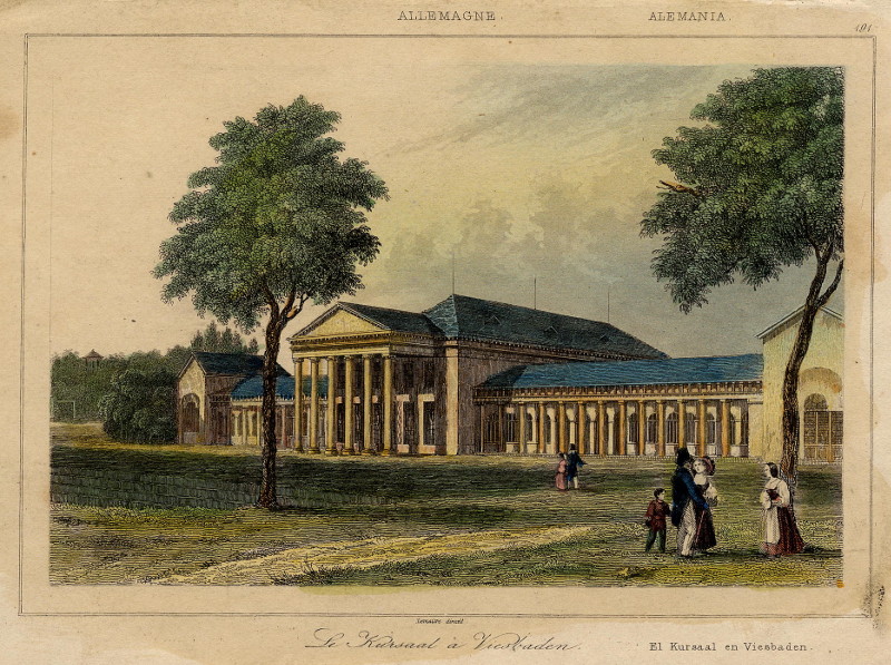 afbeelding van prent Le Kursaal a Viesbaden van Lemaitre (Wiesbaden)