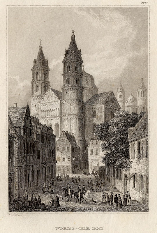 afbeelding van prent Cathédrale de Vorms van Lemaitre, Alfred (Worms)