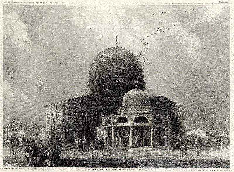 afbeelding van prent Der Heilige Moschee Omars bij Jerusalem van nn (Jerusalem)