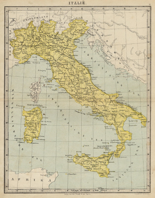 afbeelding van kaart Italie van P.W.M. Trap