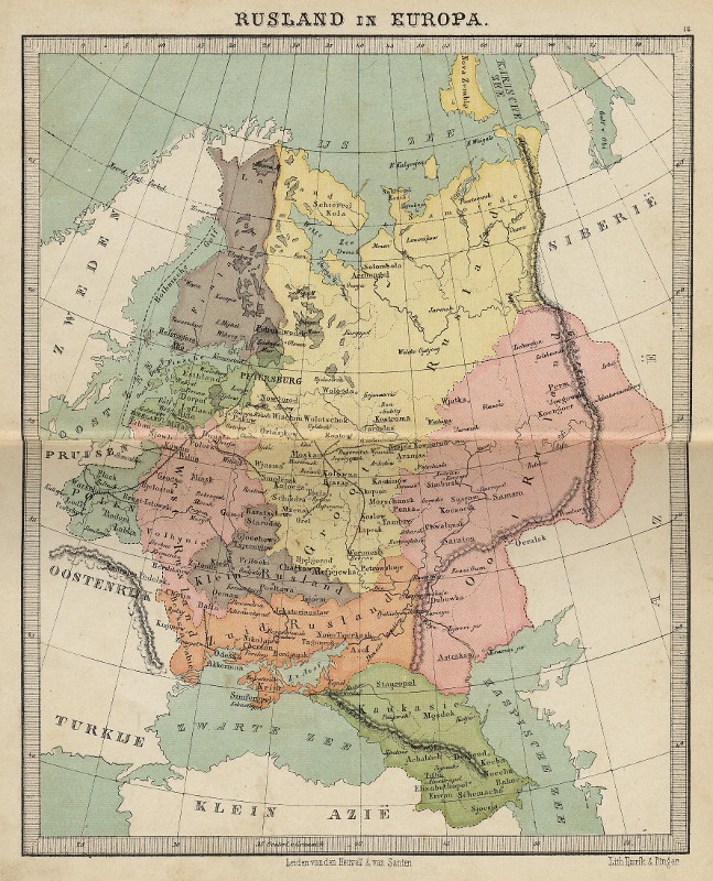 afbeelding van kaart Rusland in Europa van Emrik & Binger