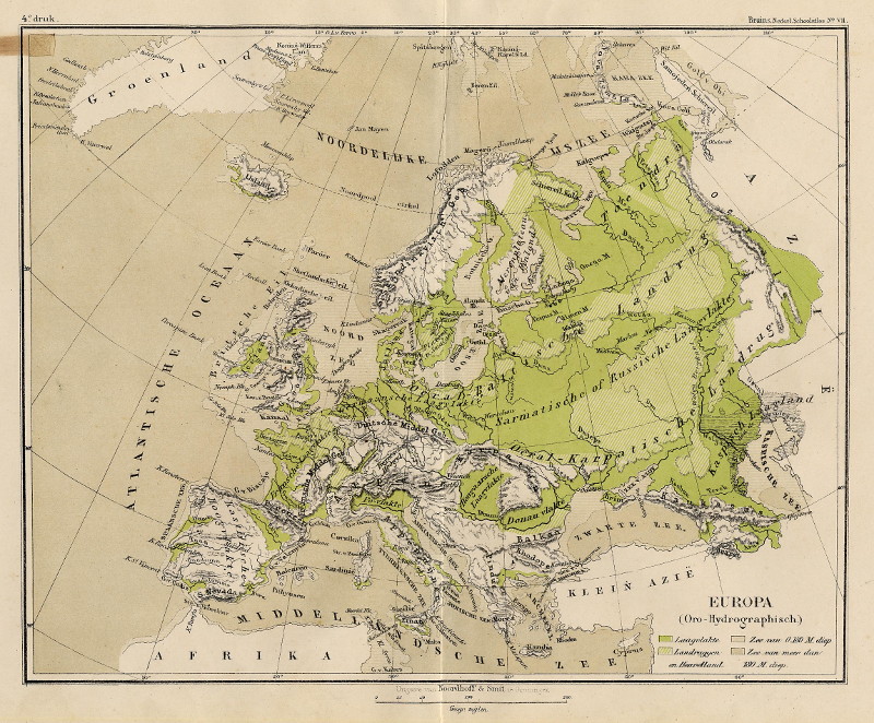 afbeelding van kaart Europa (Oro-Hydrographisch) van F. Bruins