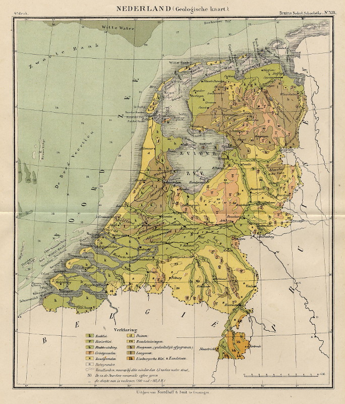 afbeelding van kaart Nederland (Geologische kaart) van F. Bruins