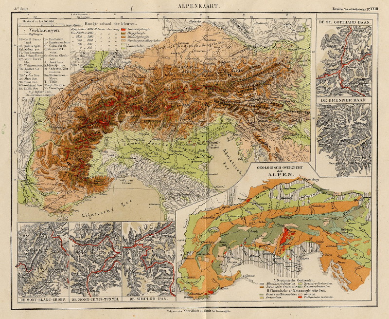 afbeelding van kaart Alpenkaart van F. Bruins