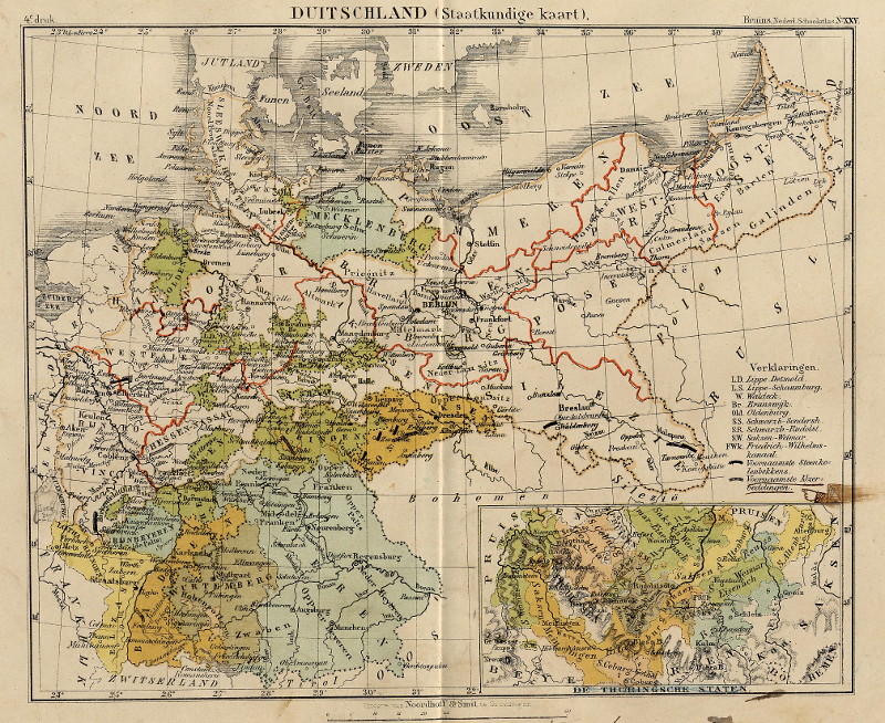 afbeelding van kaart Duitschland (Staatkundige kaart) van F. Bruins
