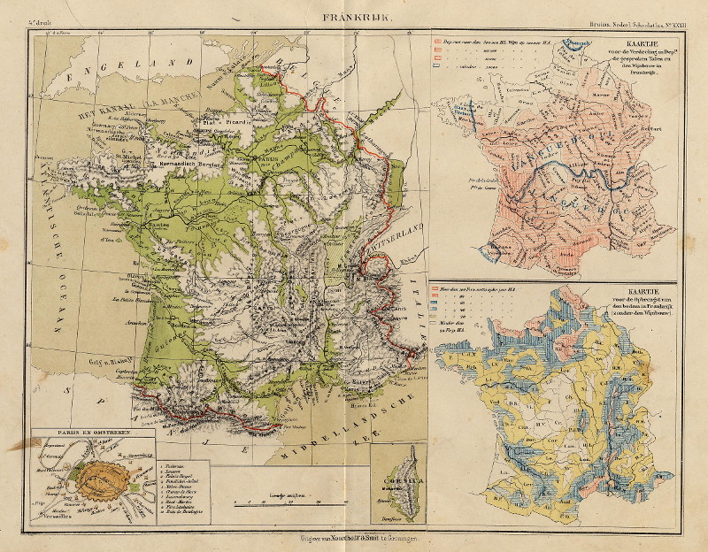 afbeelding van kaart Frankrijk van F. Bruins