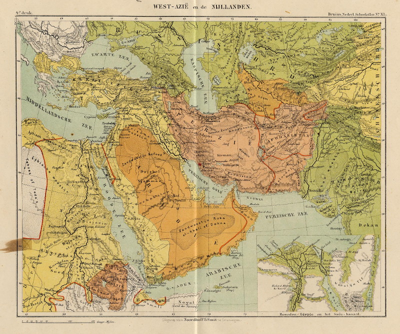 afbeelding van kaart West-Azie en de Nijllanden van F. Bruins