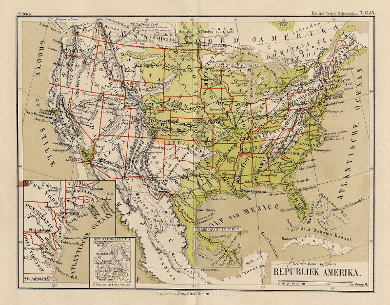 afbeelding van kaart Republiek Amerika van F. Bruins