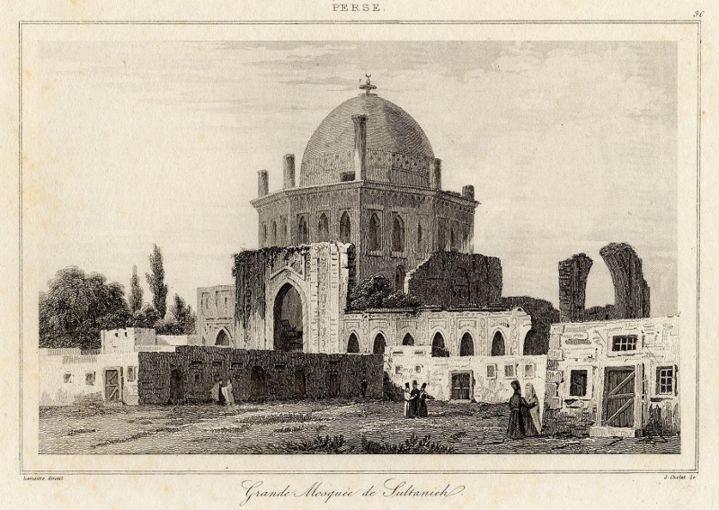 afbeelding van prent Grande Mosquee de Sultanich van Lemaitre, S. Cholet (Zanjan)