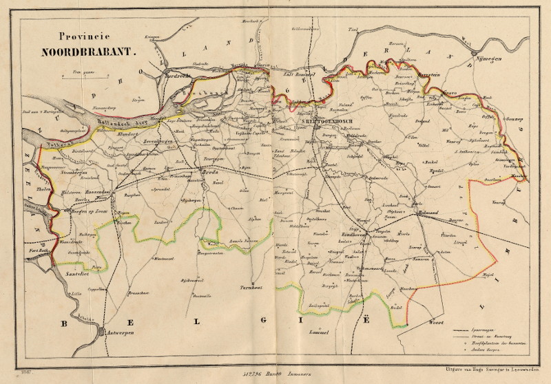 afbeelding van kaart Provincie Noordbrabant (fout in midden) van Jacob Kuyper