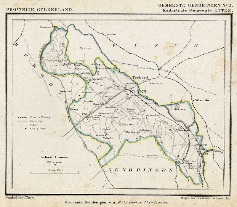 afbeelding van Kuyperkaart Gendringen (Kad gem Etten) van Kuyper (Kuijper)