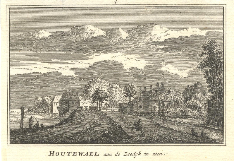 afbeelding van prent Houtewael /Houtewaal bij Amsterdam van Abraham Rademaker (Amsterdam)