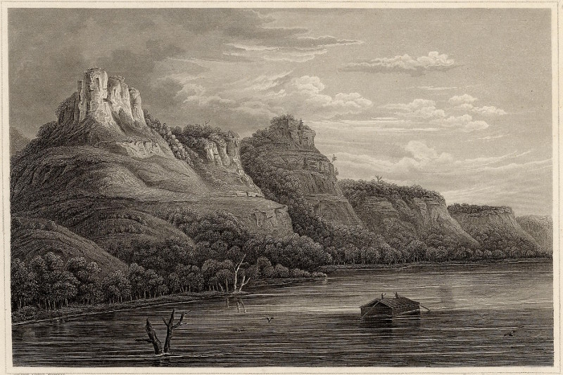 afbeelding van prent The Eagle Rocks (Mississippi River) van nn (Mississippi)