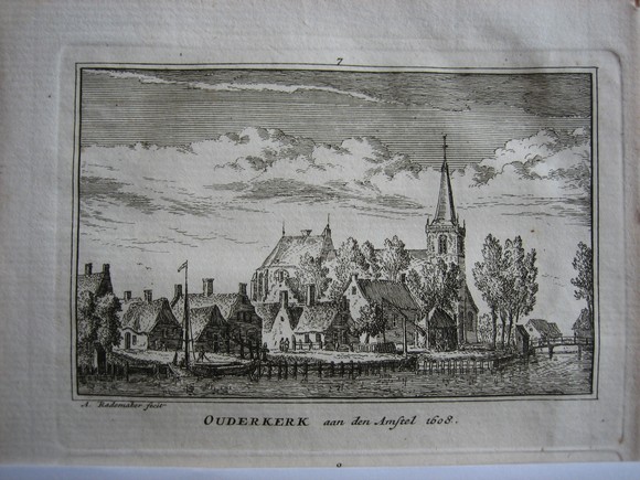 afbeelding van prent Ouderkerk a/d Amstel van Abraham Rademaker (Ouderkerk a/d Amstel)