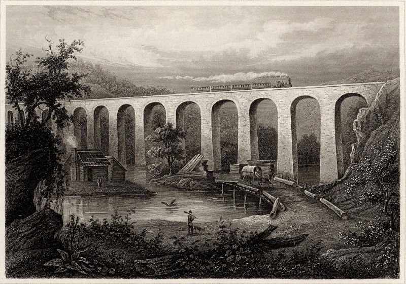 afbeelding van prent Starucca Viaduct, Erie-Railroad van H.J. Meyer (Pennsylvania)