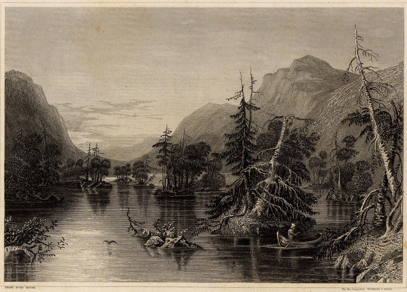 afbeelding van prent Scene among the highlands on Lake George van H.J. Meyer (Lake George)