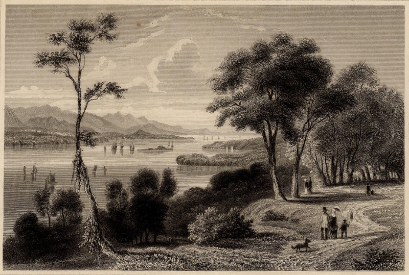 afbeelding van prent View from Hydepark (Hudson) van H.J. Meyer (Hyde Park)