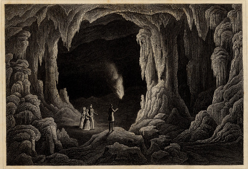 afbeelding van prent Die Mammuths-Hohle (Mammoth-Cave) in Kentucky van nn (Kentucky)