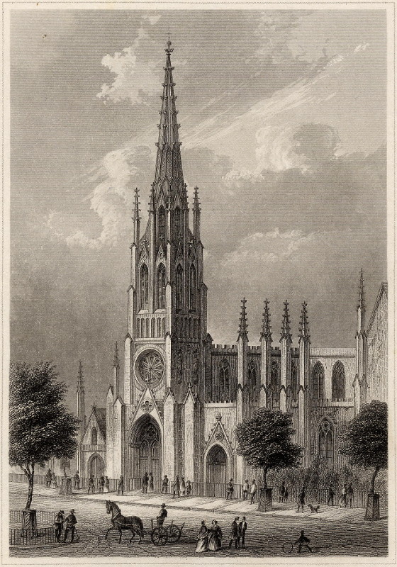 afbeelding van prent Grace Church (New York) van nn (New York)