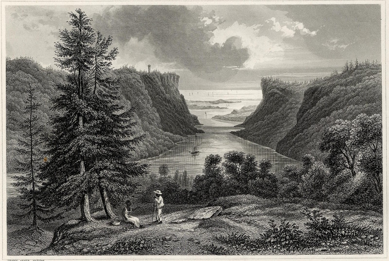 afbeelding van prent Ausfluss des Niagara van nn (Niagara)