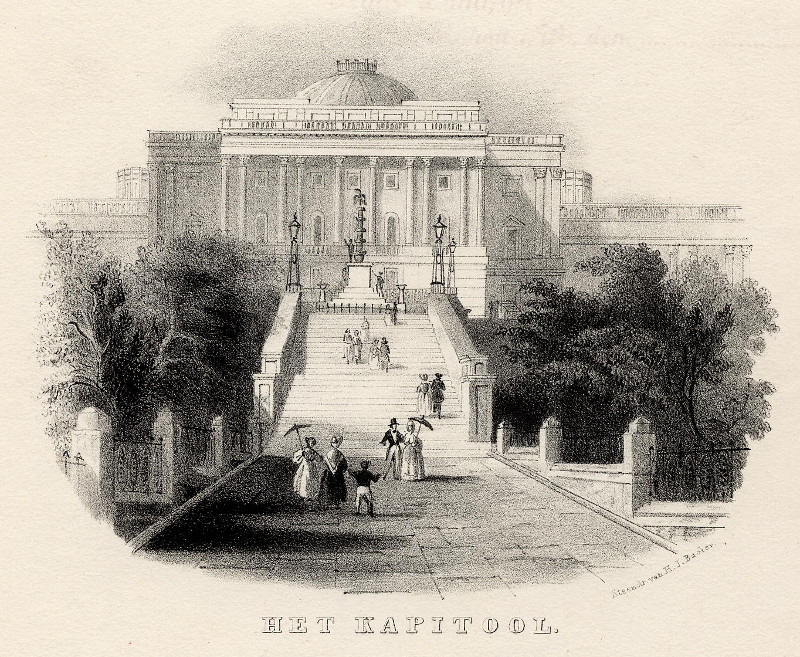 afbeelding van prent Het Kapitool van H.J. Backer (Washington)