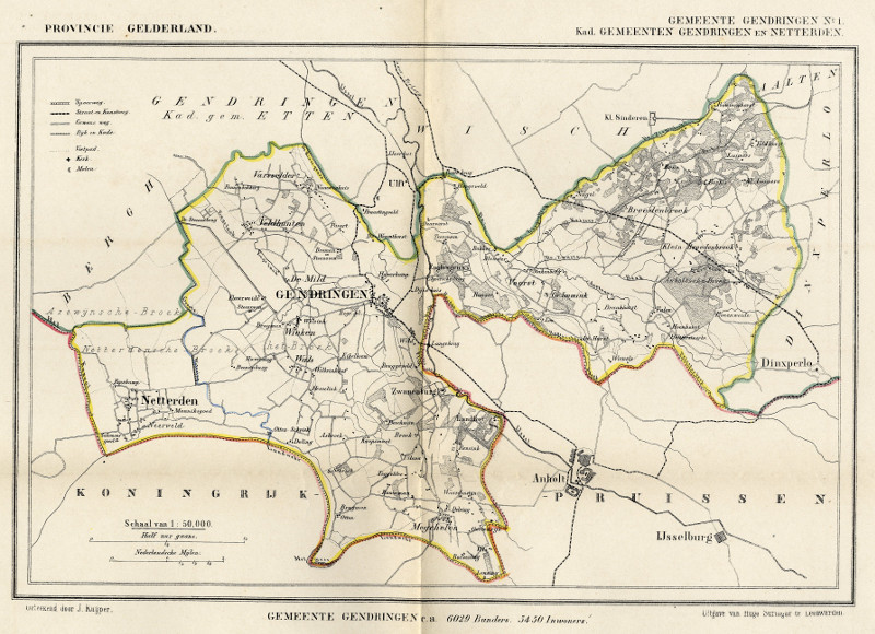 afbeelding van Kuyperkaart Gendringen (Kad gem Gendringen en Netterden) van Kuyper (Kuijper)