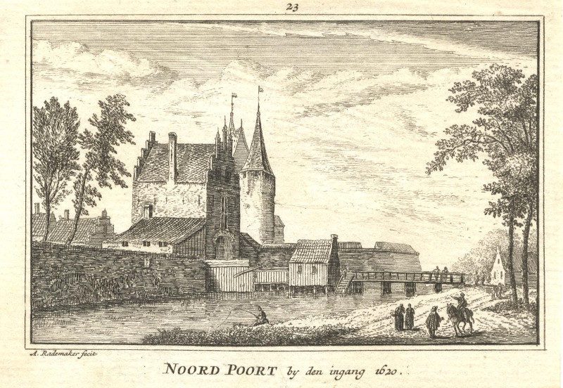 afbeelding van prent Noord Poort by den ingang 1620 van Abraham Rademaker (Hoorn)
