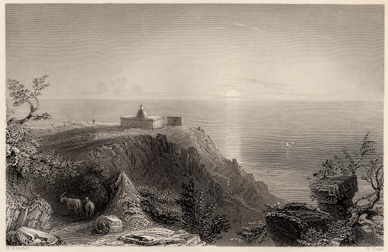 afbeelding van prent Mount Carmel, looking towards the sea van W.H. Bartlett, W. Floyd (Karmel, Carmel)