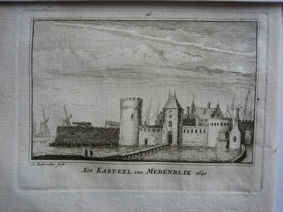 afbeelding van prent Het kasteel van Medemblik van Abraham Rademaker (Medemblik)
