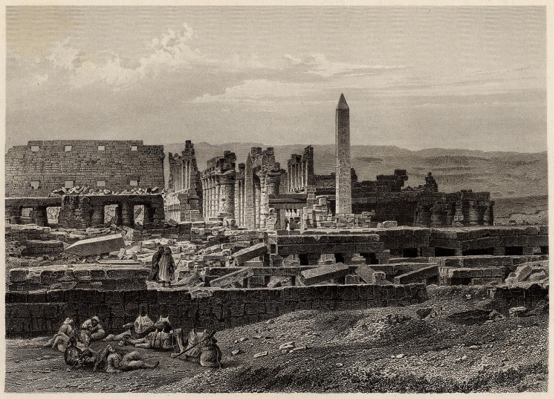 afbeelding van prent Tempelruinen zu Karnak van nn (Karnak, Luxor)