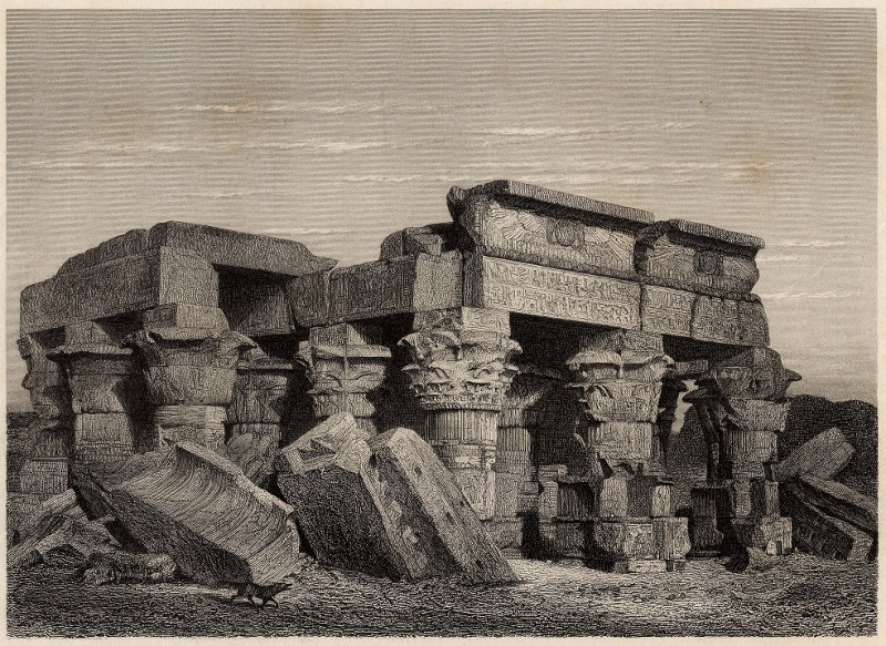 afbeelding van prent Tempel Ruine Koum-Ombo Ober-Aegypten van nn (Kom Ombo)