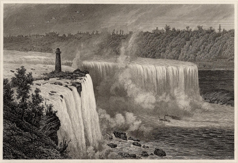 afbeelding van prent Niagara-Fall (Horseshoe-Fall) van nn (Niagara Falls)