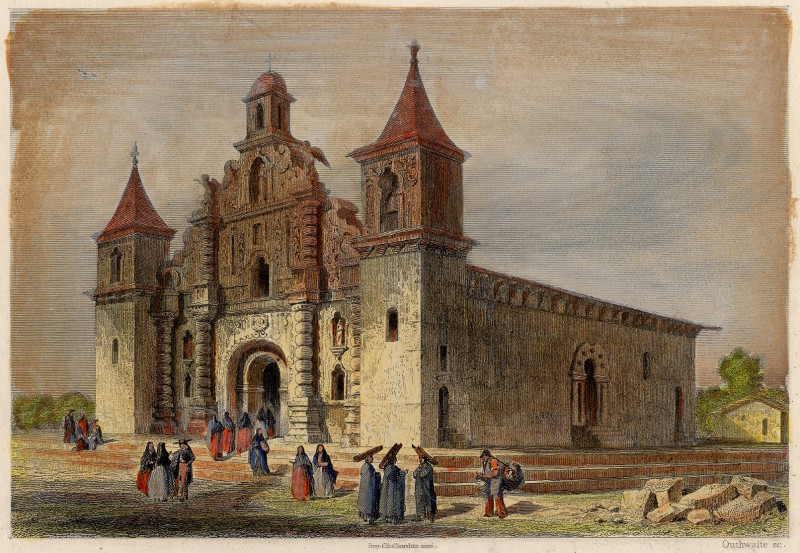 afbeelding van prent De cathedraal te Honduras van Outhwaite (Tegucigalpa)