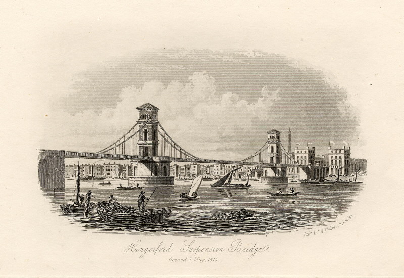 afbeelding van prent Hungerford Suspension Bridge van J. Harwood (Hungerford)