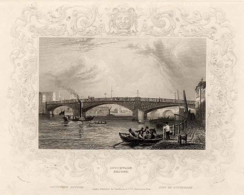 afbeelding van prent Southwark Bridge van W. Tombleson, J. How (Londen, London)