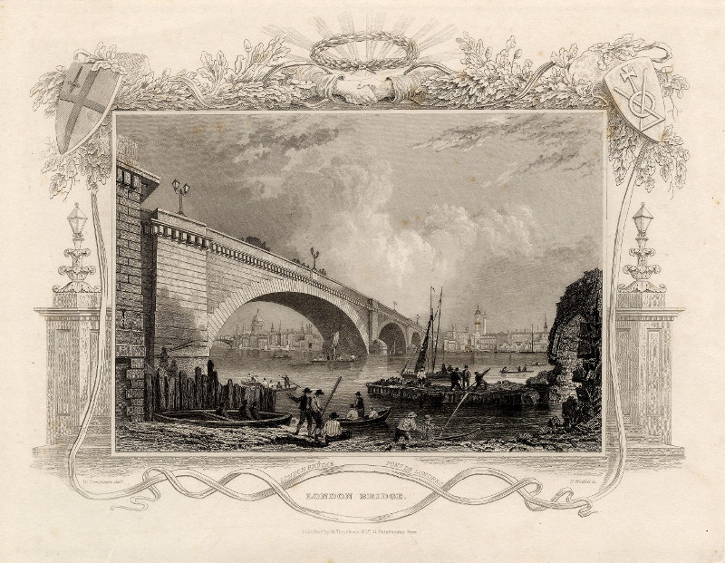 afbeelding van prent London Bridge van W. Tombleson, H. Winkles (Londen, London)