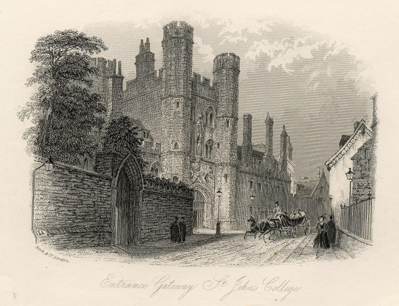 afbeelding van prent Entrance Gateway St. John´s College van William & Henry Rock (Cambridge)