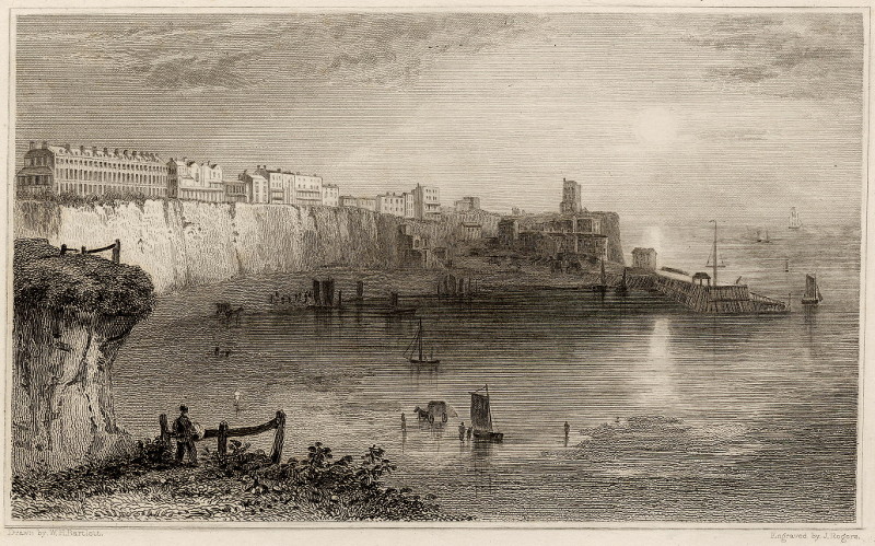 afbeelding van prent Broadstairs from the west, Kent van W.H. Bartlett, J. Rogers (Broadstairs)